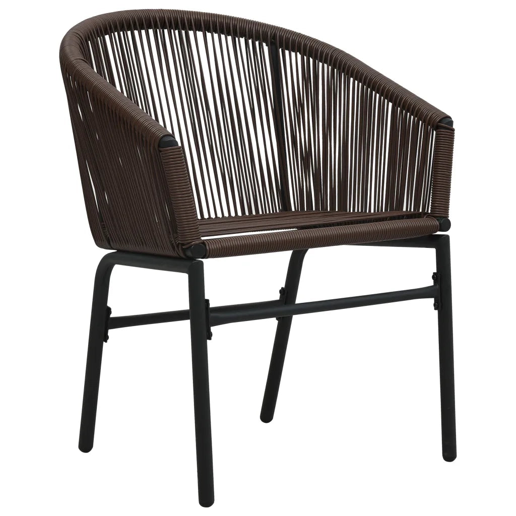 Sedie da Giardino 2 pz | Sedie da Esterno Marroni in Rattan PE