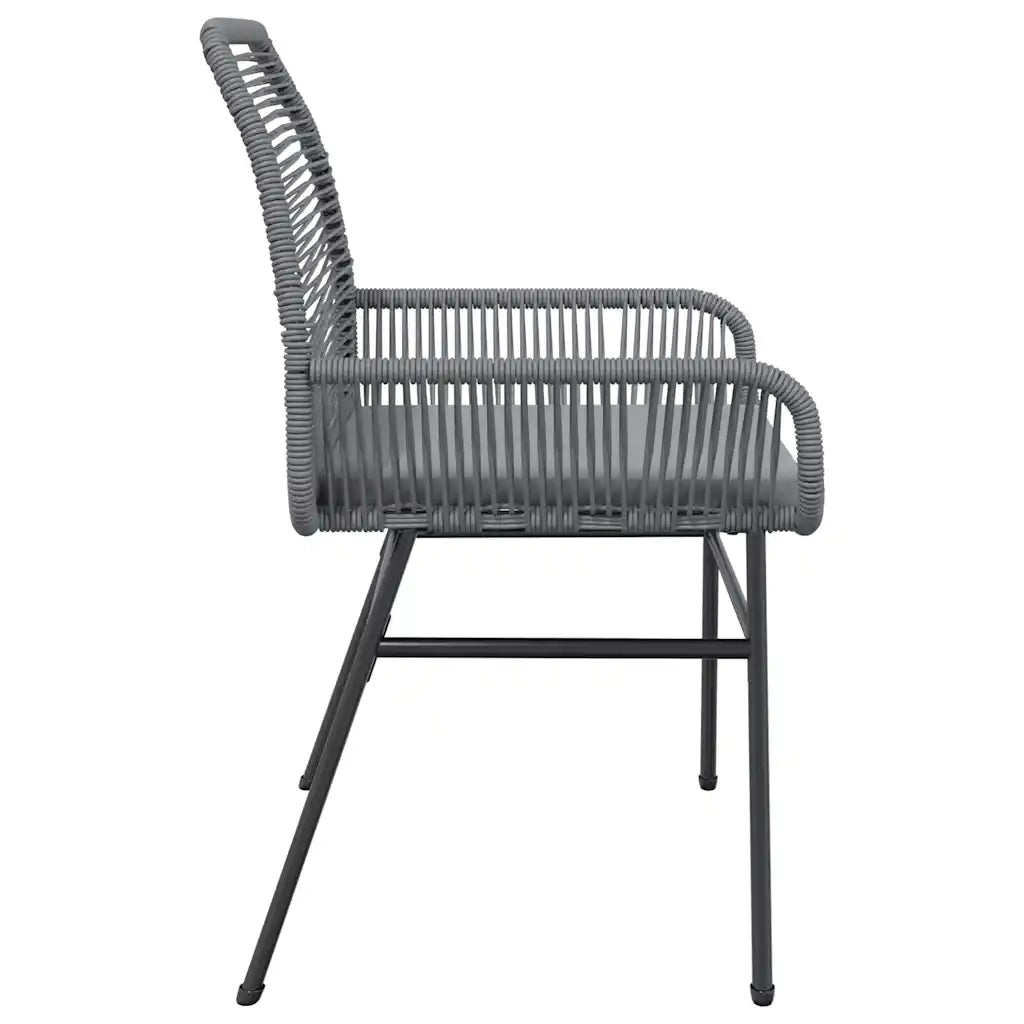 Sedie da Giardino 2 pz | Sedie da Esterno con Cuscini Grigio in Polyrattan