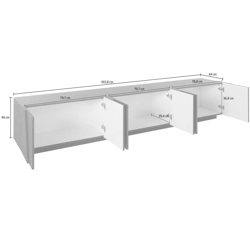 Mobile Porta TV Ping 240 – 6 ante – Cemento Bronx