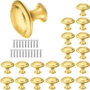 Set di maniglie per mobili da 20 pezzi | Finitura a specchio | Design compatto | Stile retro | Maniglia semplice da afferrare | Per armadi e armadietti | Con foro singolo | 27 x 23 mm | Vintage e stile
