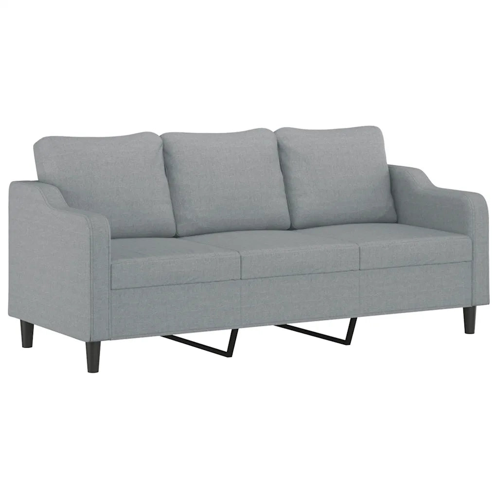 Set Divani 2 pz con Cuscini Grigio Chiaro in Tessuto 3201850