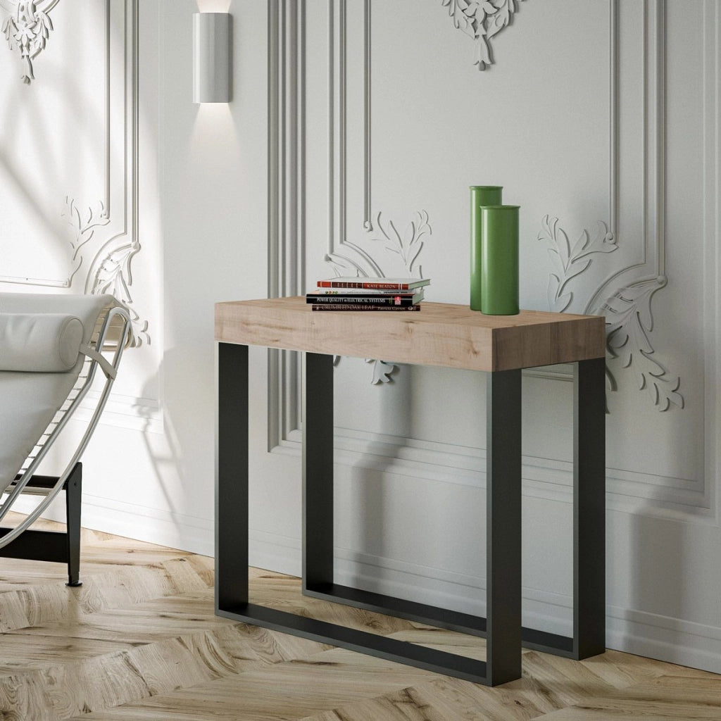 Consolle Allungabile 90-196x40x77 cm in Nobilitato Marrone