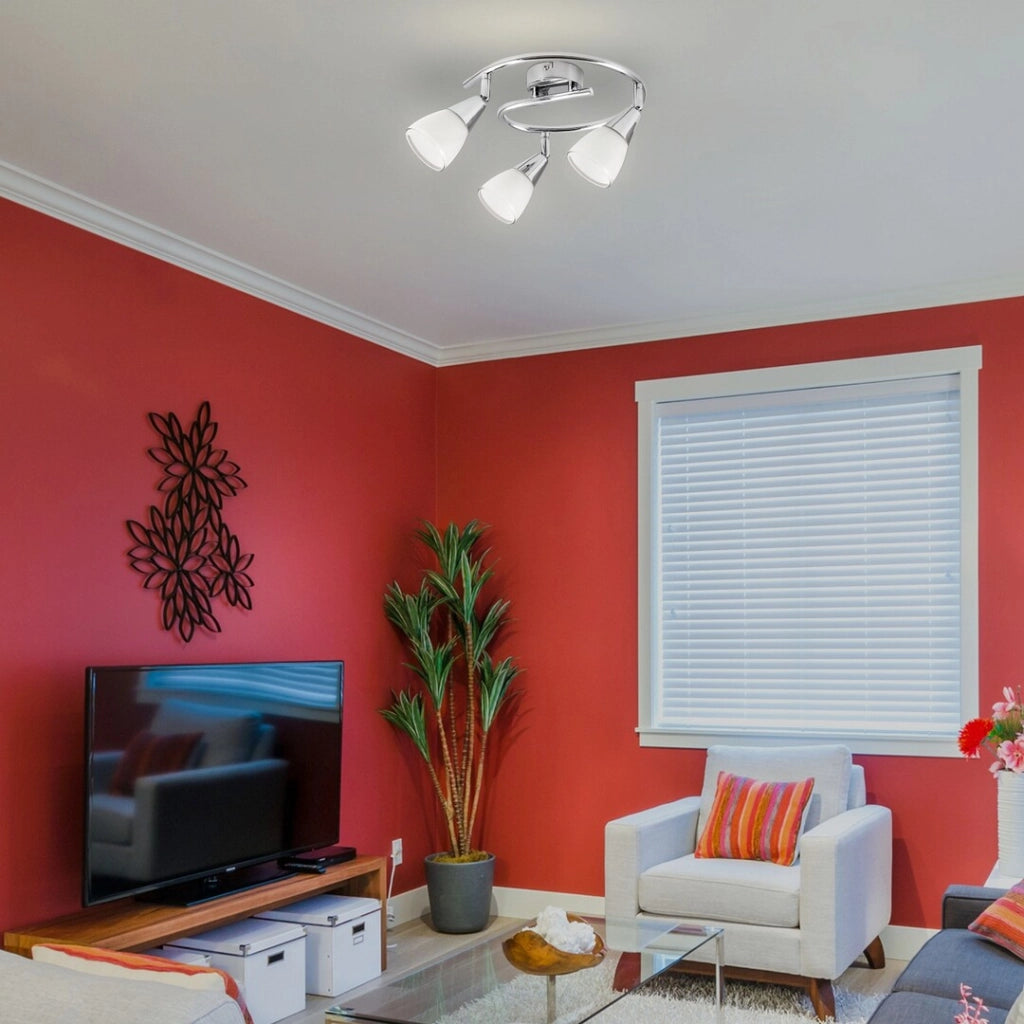 Spot da soffitto Rabalux Nicolette cromo/bianco 3xE14