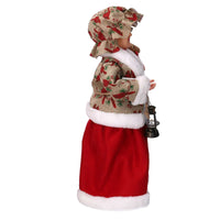 Babbo natale in tessuto signora uccellini rosso cm xh45