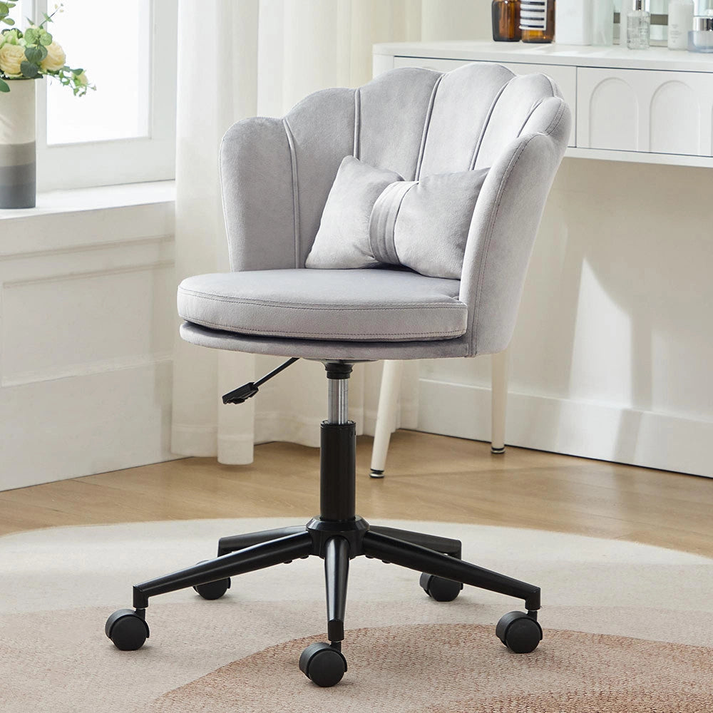 Sgabello Trucco - Xylo - 60??65??130 cm - Schienale a Petalo Grigio