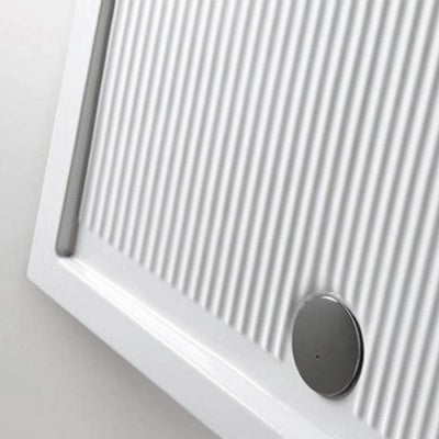 Piatto doccia 80x80 H 6.5 quadrato in ceramica bianca con antiscivolo Ferdy