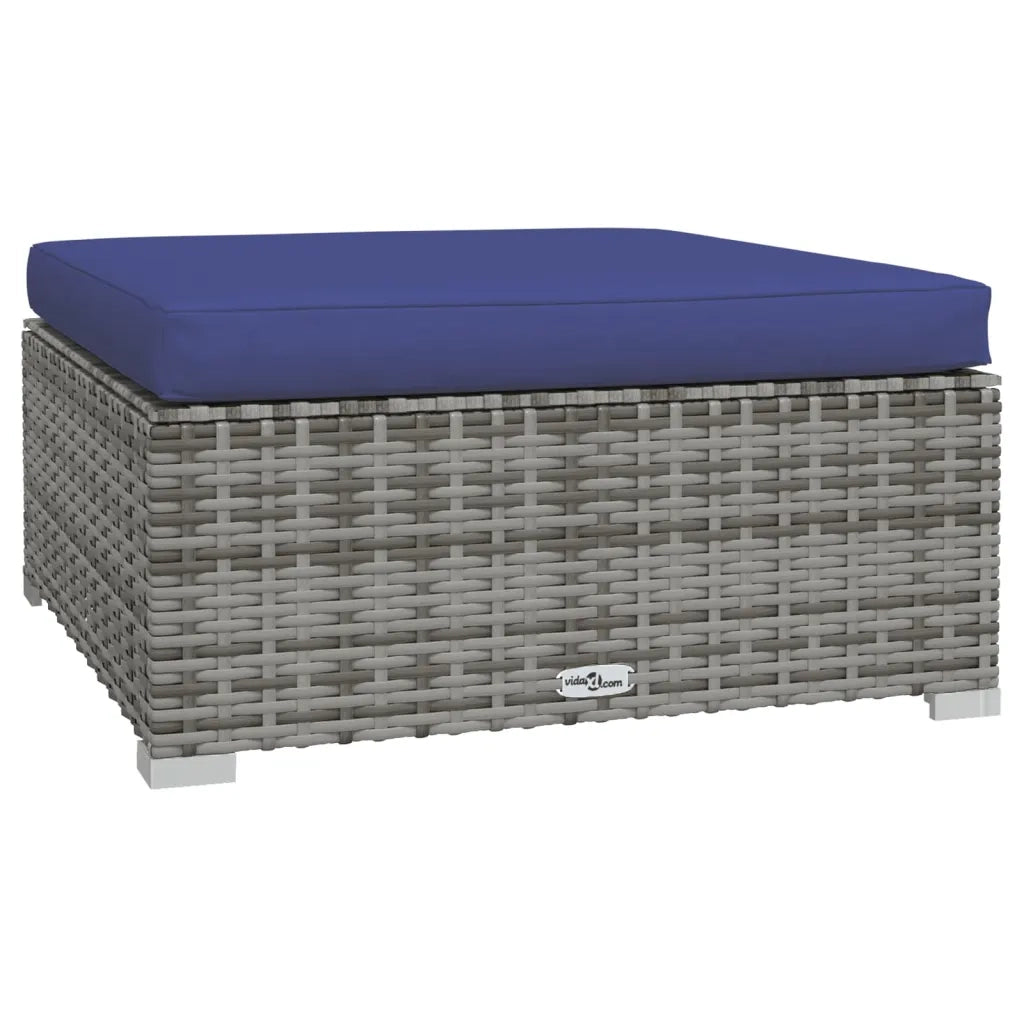 Set Divani da Giardino 6 pz con Cuscini in Polyrattan Grigio cod mxl 38935