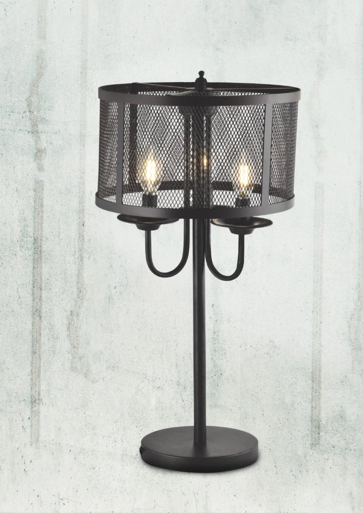 Lampada da tavolo nera SOHO E14x3 Polux metallo/vetro