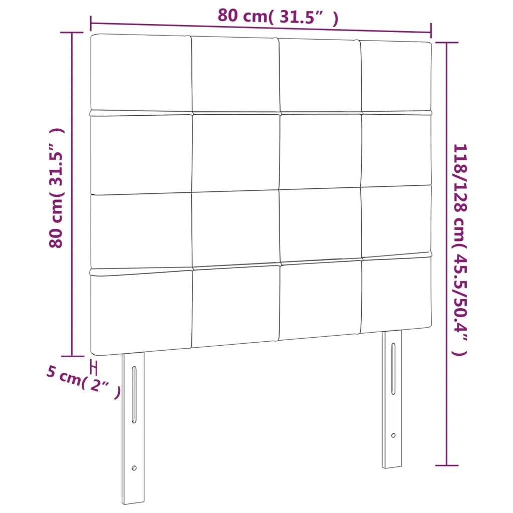 Testiera a LED-Testata con LED Marrone Scuro 80x5x118/128 cm in Tessuto 546459