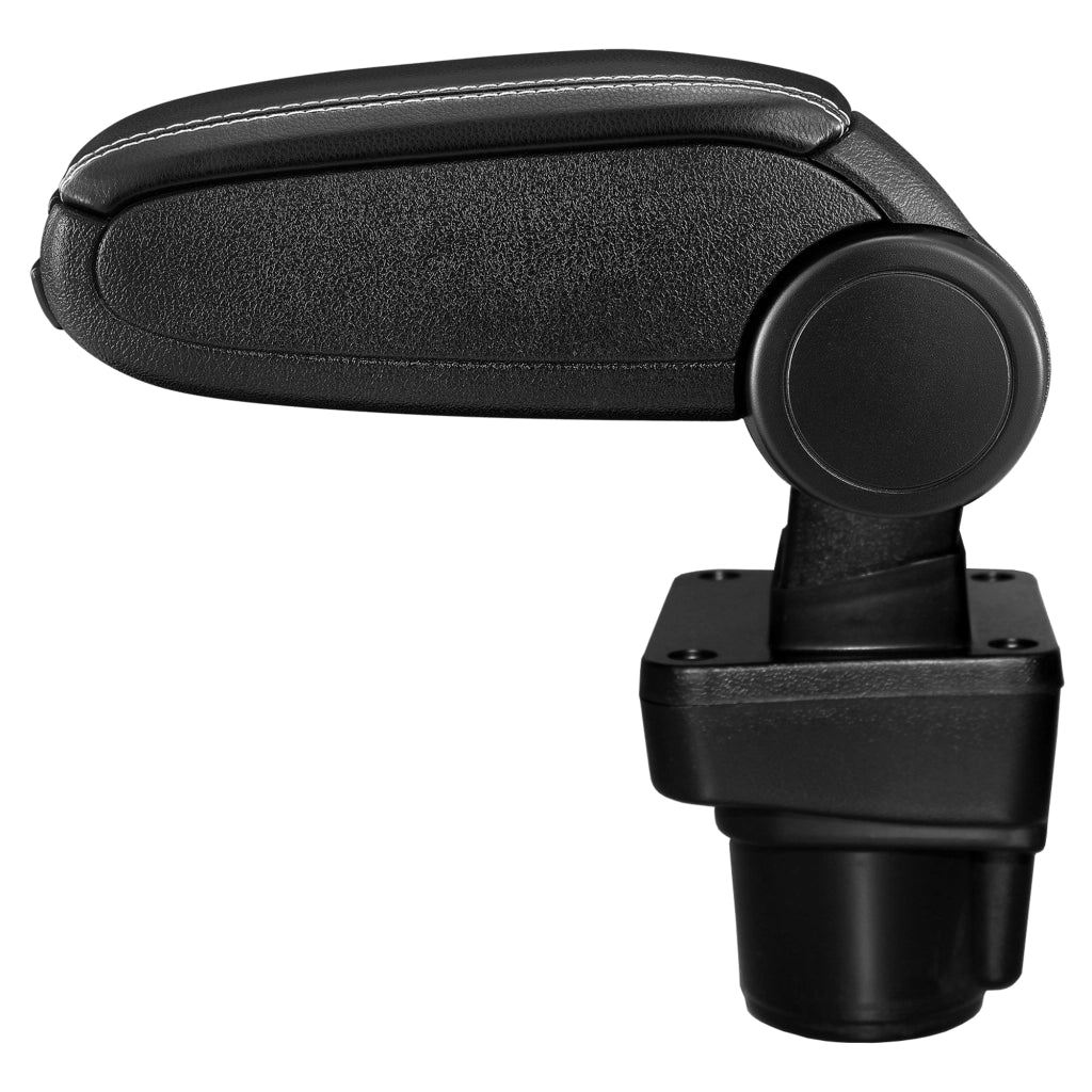 [pro.tec] Bracciolo centrale per Ford Ka+ (da 2014) - Rivestimento in similpelle nero con cuciture bianche - con vano portaoggetti