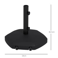 Base per Ombrellone 25kg per Pali da 38-48mm Ø54x46,5 cm in Cemento e Plastica Nero