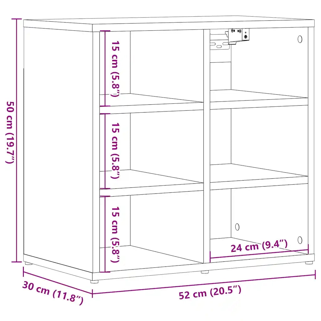 Scarpiera-Scaffale per scarpe Legno Antico 52x30x50 cm