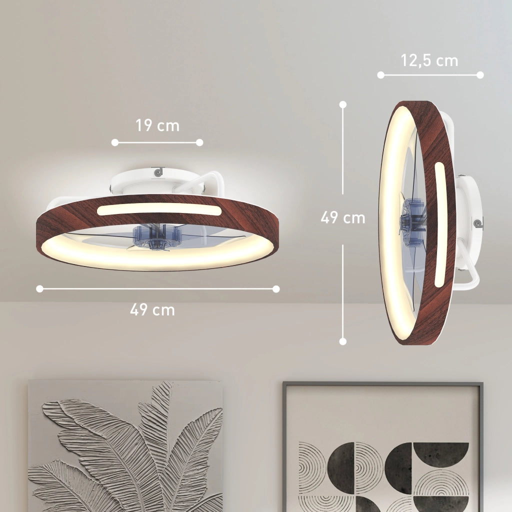 Ventilatore a Soffitto con Luce LED ¨C zephmum ¨C DC 40W Telecomando 6 Velocit¨¤ 3 Colori
