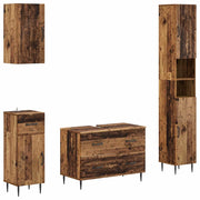 Set di Mobili da Bagno da 4 Pezzi HAARLEM Legno antico 3417943