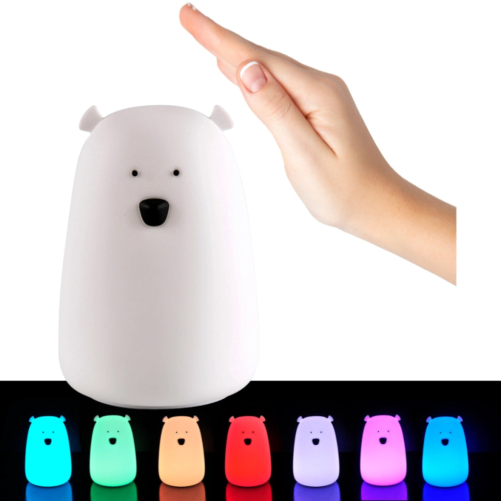 Lampada LED silicone Orsetto RGBW ricaricabile USB Polux