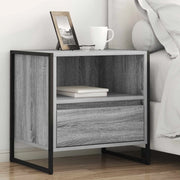 Comodino con cassetto 2 pz-Set di 2 Tavolino da notte Grigio Sonoma 50 x 39,5 x 50 cm