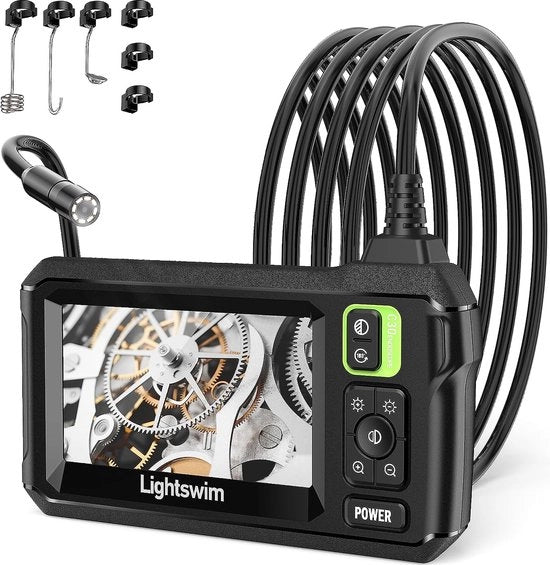 Camera di ispezione - Endoscoop Camera - Camera per fognature - 5 m - 4,3 Pollici Schermo - Idroresistente - 8 Lampade a LED - IP67 - Cavo semi-durato