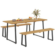 Tavolo da pranzo allungabile con panche ¨C zephmum ¨C Legno 178x76x77 cm