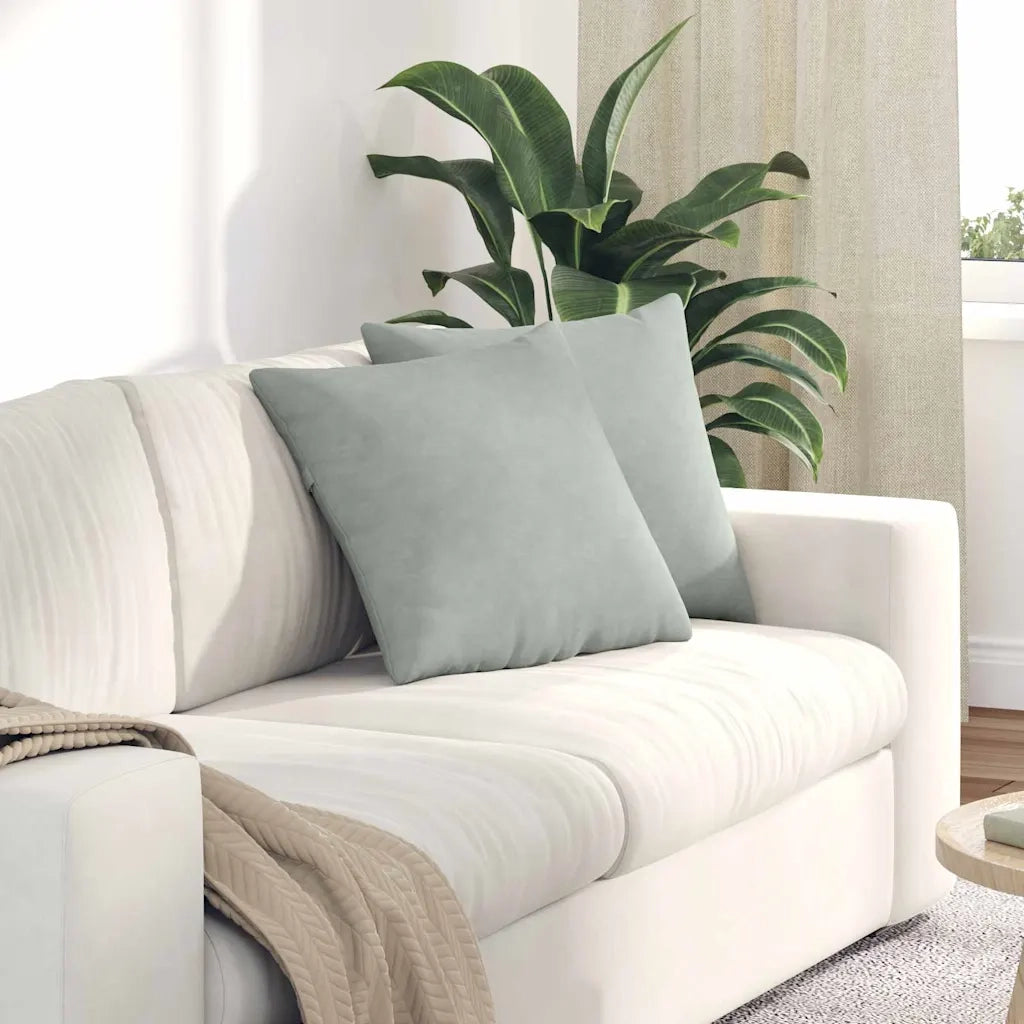Cuscini da Divano 2 pcs Grigio chiaro 45 x 45 cm 42013928