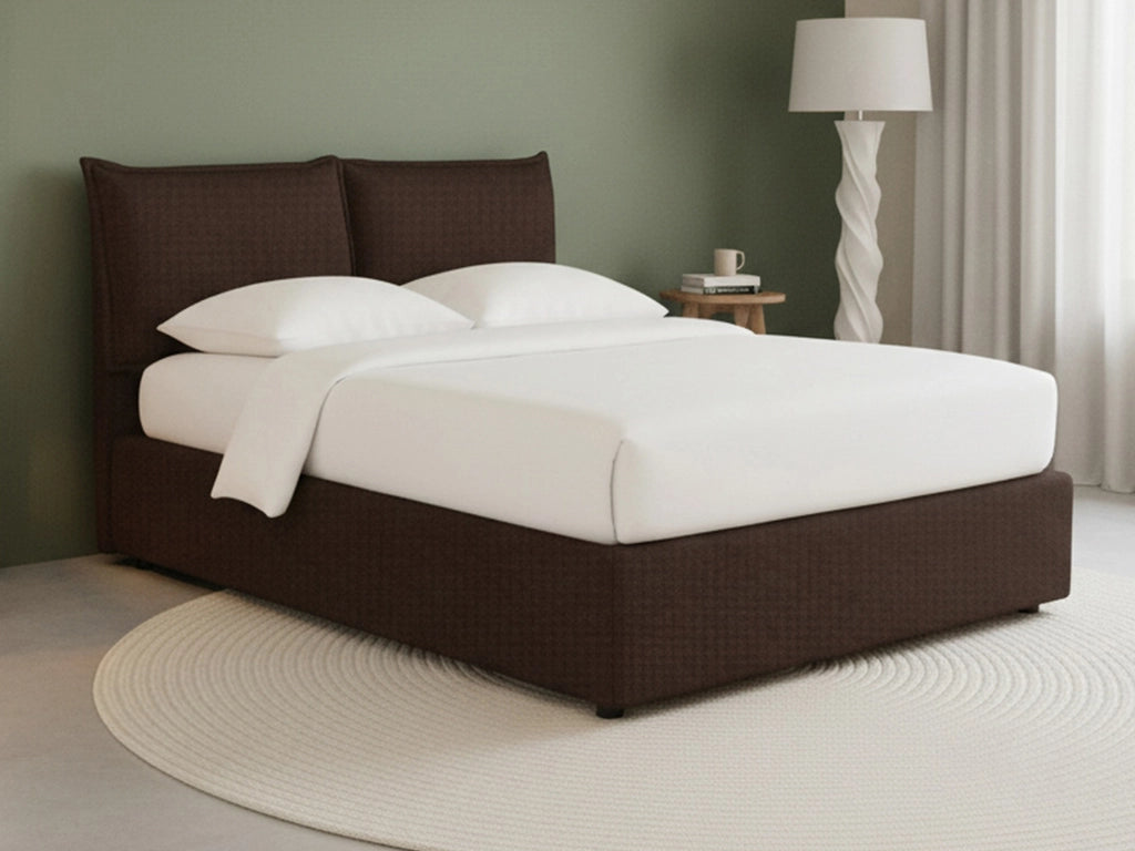 Uckfield, Letto Matrimoniale Sfoderabile Made in Italy, Marrone