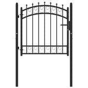 Cancello per recinzione EMMEN con punte in acciaio 103x97 cm Nero 146378