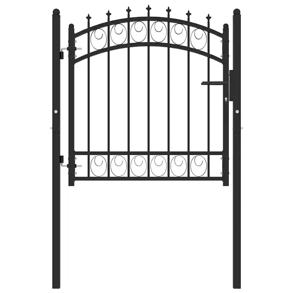 Cancello per recinzione EMMEN con punte in acciaio 103x97 cm Nero 146378
