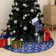 Gonna Albero Natale Raffinata con Calza Blu Tessuto 150 cm 330280