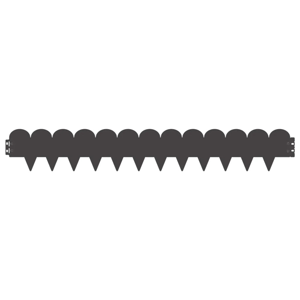 Bordura per Prato 50 pcs 103 x 15 cm Acciaio Nero 8008647