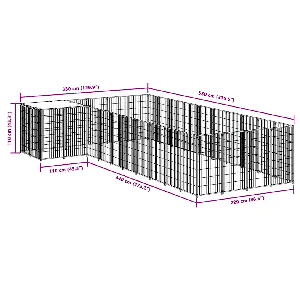 Gabbia per Cani Argento 13,31 mÂ² in Acciaio   cod mxl 44099