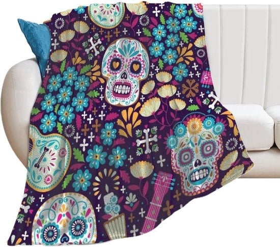 Coperta di Flanella con Schede in Zucchero Messicano - Protezione e Comfort per Giorni Freddi