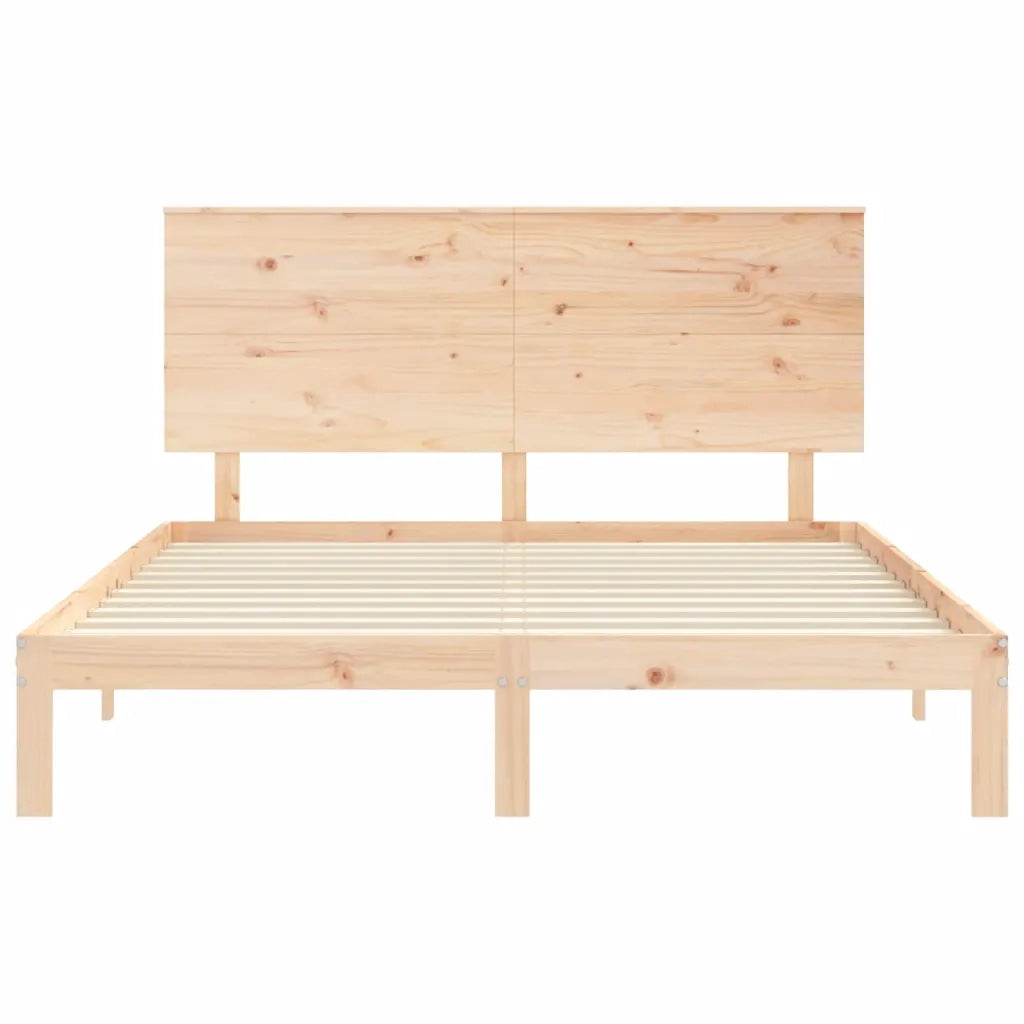 Giroletto con Testiera-Struttura Letto con testiera King Size in Legno Massello 866831