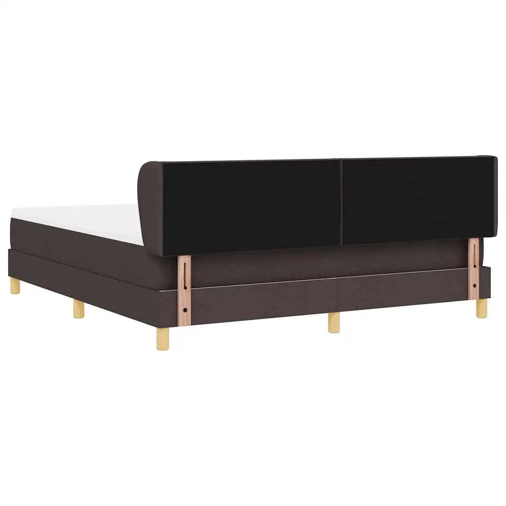 Letto a molle con materasso Marrone Scuro 180 x 200 cm Tessuto 3340293