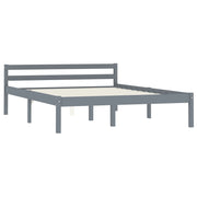 Letto matrimoniale | Letto per adulti | Giroletto senza Materasso Grigio 100x200 cm in Legno di Pino