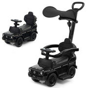 Auto a spinta per bambini con licenza tettuccio regolabile, Carrozzina e auto camminante per bambini 12-36 mesi Nero-Biciclette e tricicli
