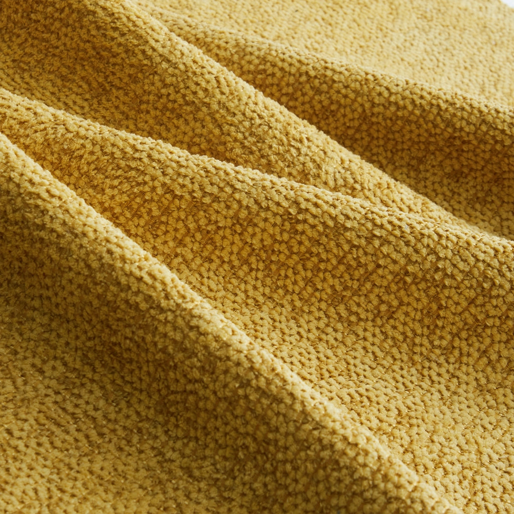 Divano Modulare 4 Posti con Poggiapiedi ¨C MINIMAL ¨C Tessuto Morbido Giallo