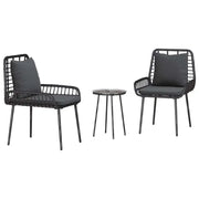 Set da Pranzo per Giardino 3 pz | Set Salotto da Giardino Nero e antracite polyrattan