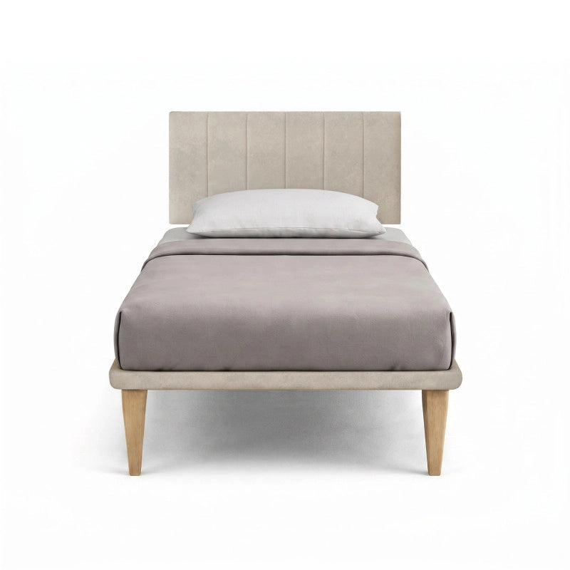 Letto imbottito Singolo 80x200 cm Vertical - Con rete,Microfibra,Sabbia