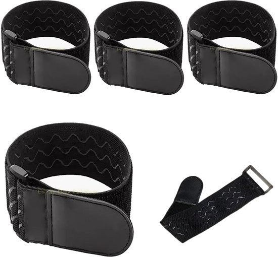 4 elastici con chiusura a clip, antiscivolo, 40 x 5 cm, cinture di sicurezza riutilizzabili per biciclette, pantaloni, sci, bagagli