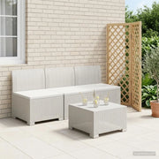 Divano da Giardino a 3 Posti in Aspetto Rattan PP Bianco 8011958