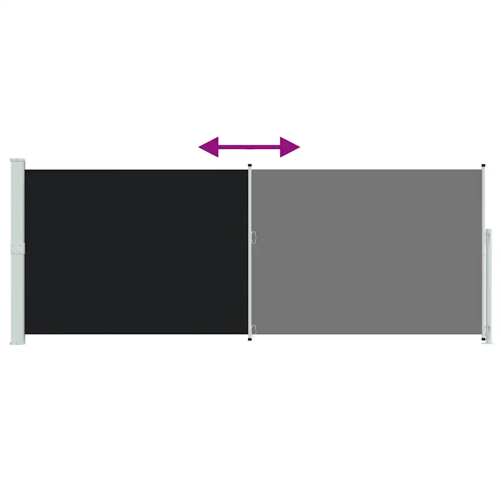 Tenda Laterale Retrattile per Patio 180x514 cm Nera 313405