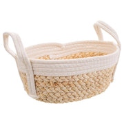 Cesto in corda intrecciata bianca 32x21x12h