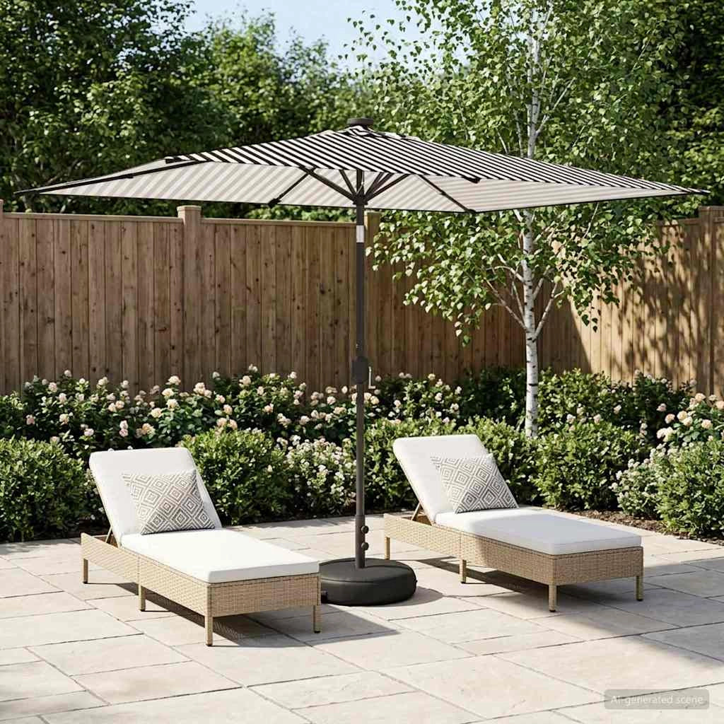 Parasol da giardino con luci LED e base 200 x 300 cm Poliestere 42036247