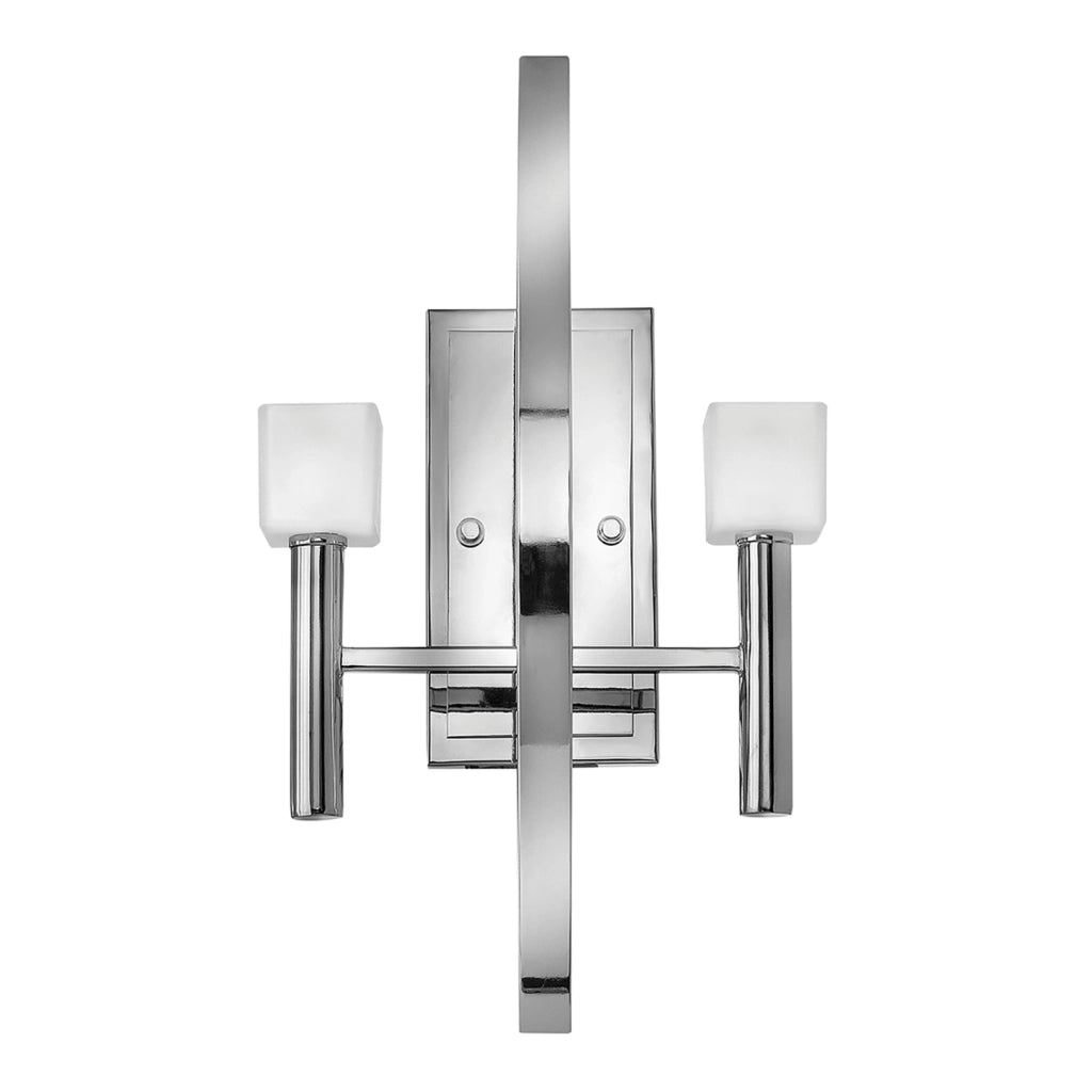 Applique Industrial Nordico Mondo Acciaio Cromo Lucido Vetro 2 Luci G9 3 Led