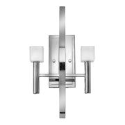 Applique Industrial Nordico Mondo Acciaio Cromo Lucido Vetro 2 Luci G9 3 Led