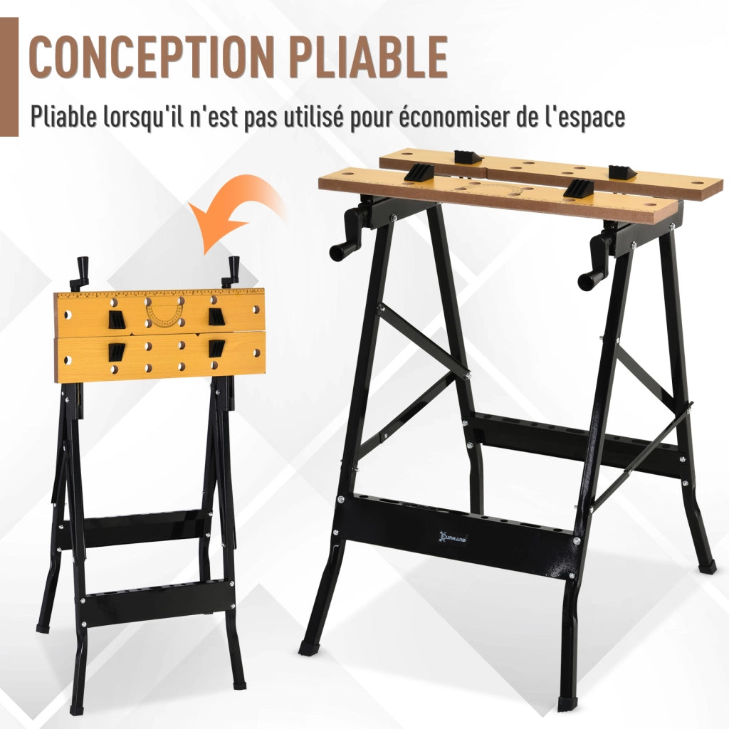 Tavolo pieghevole da lavoro ¨C zephmum ¨C 62.5x60.5x78.5cm, nero