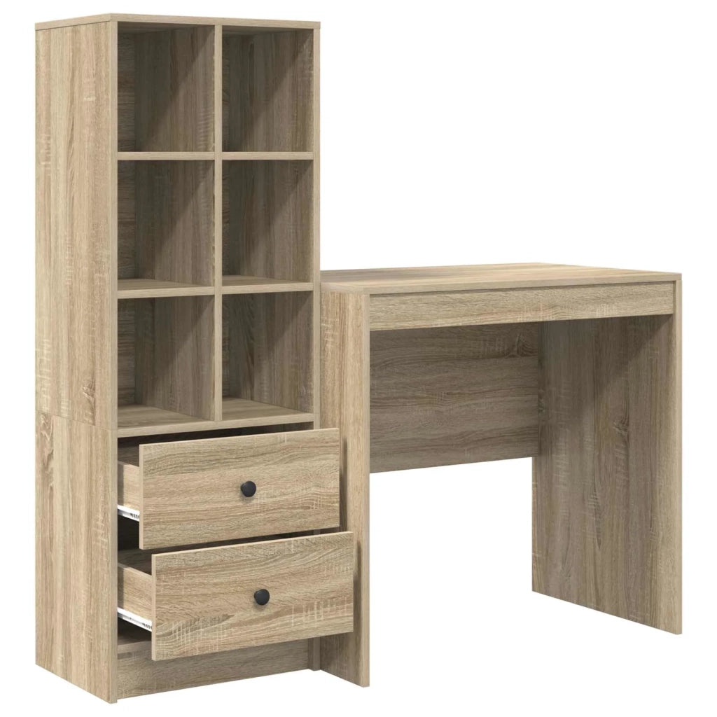 Scrivania con cassetto con lo scaffale 2 pcs Rovere Sonoma 3337355