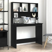 Scrivania con Mensole Rovere Nero 102x45x148 cm in Truciolato 861985
