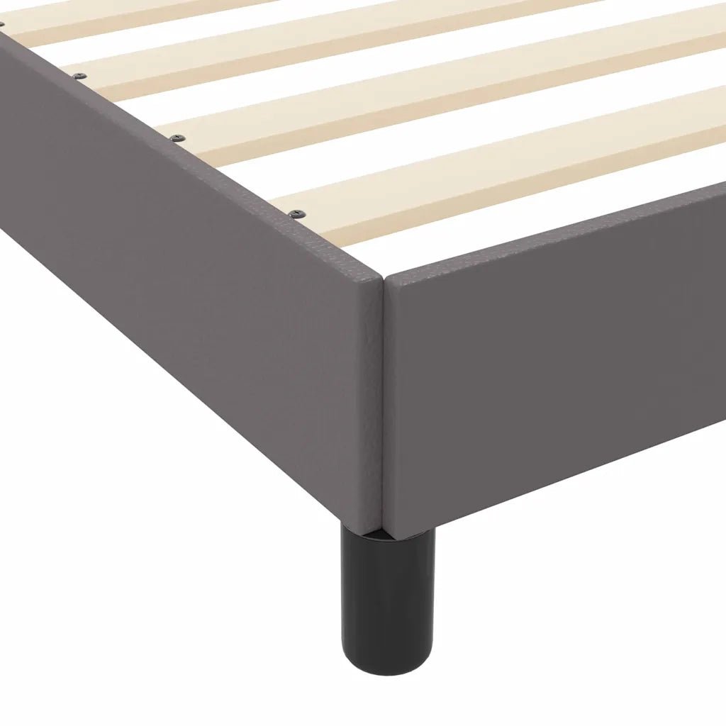 vidaXL Letto con materasso Grigio 90 x 200 cm Pelle sintetica