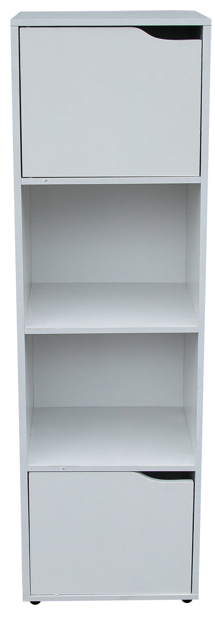 Libreria 2 Ripiani 2 Ante 30x29x120 cm in Legno Bianco