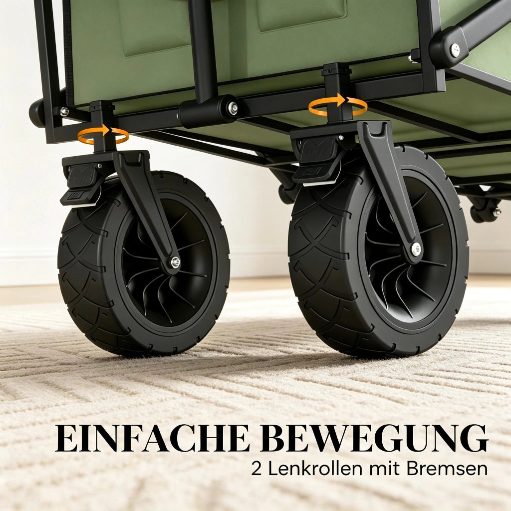 CARRELLO DA GIARDINO PIEGHEVOLE 133x56x100 cm VERDE METALLO E TESSUTO OXFORD